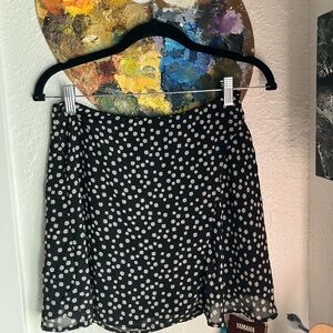 Floral Black and White Skirt